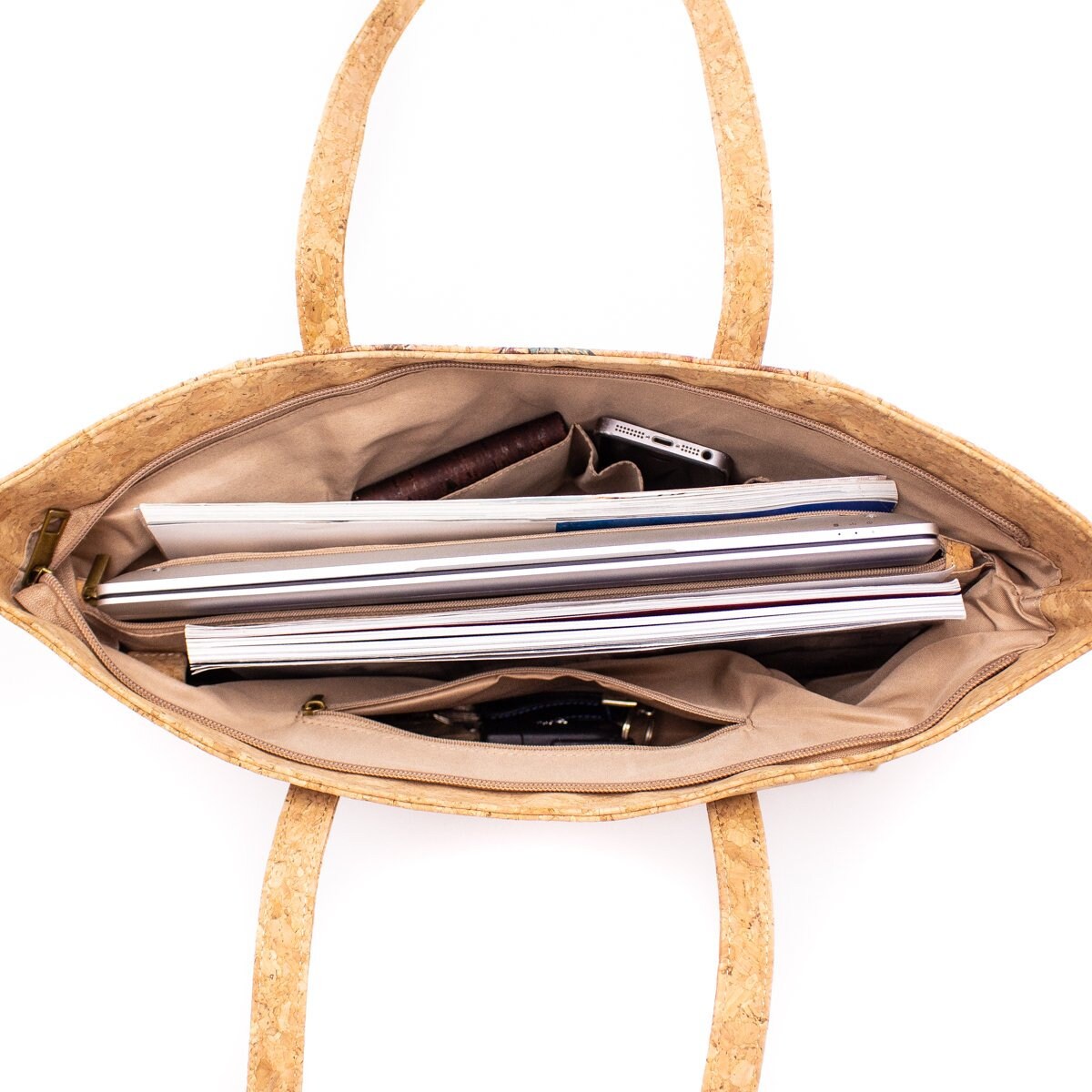 Vegan Cork Fabric Bag Natural Cork Handbag Made With Cork Etsy