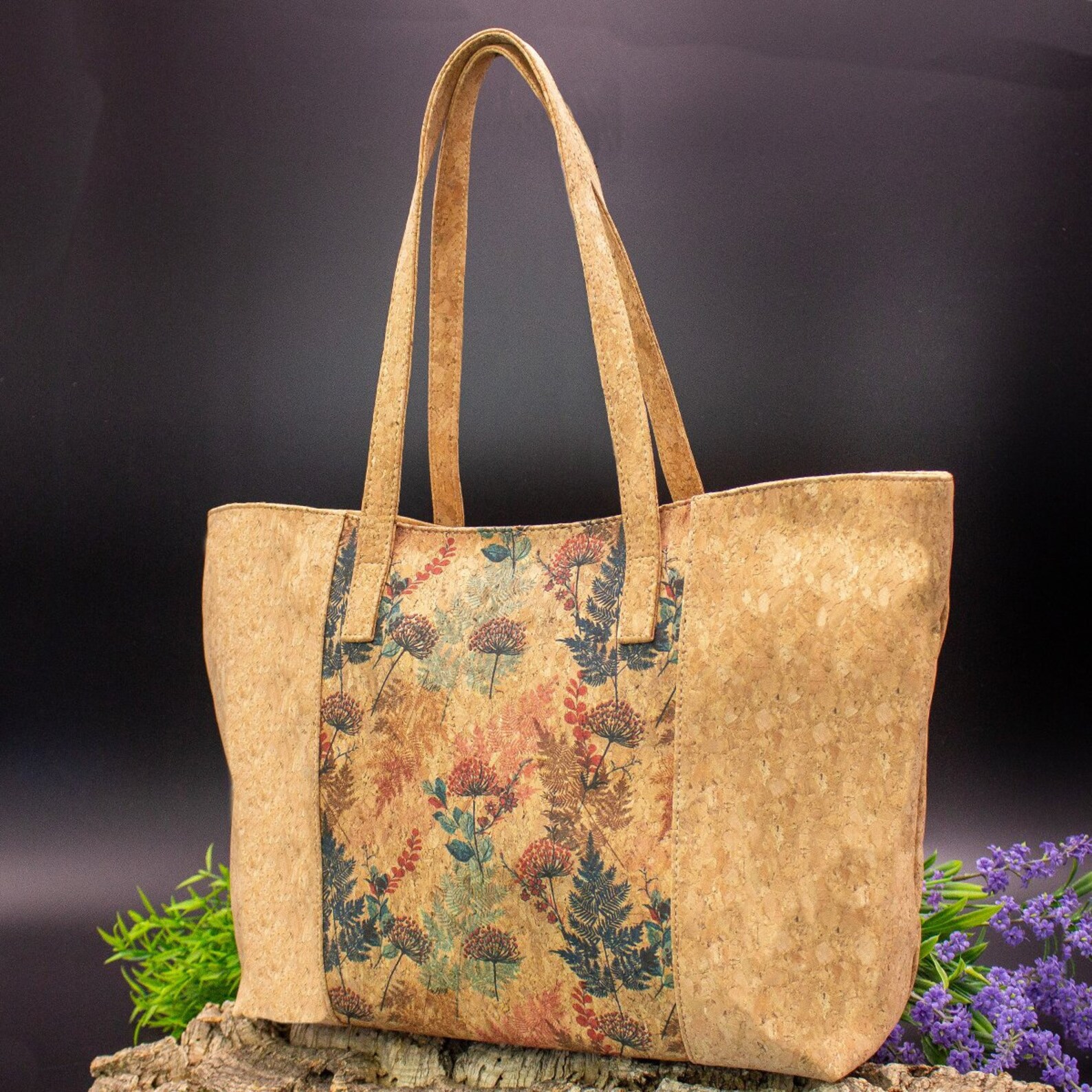 Vegan Cork Fabric Bag Natural Cork Handbag Made With Cork Etsy