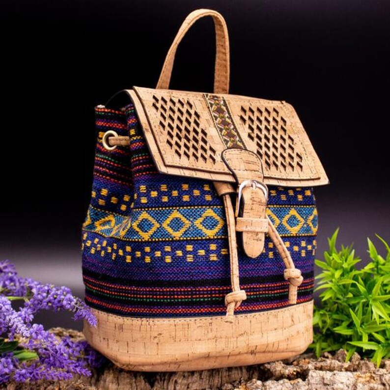Cork Laser Cutting Cork Textile Women Backpack Women Bag Etsy