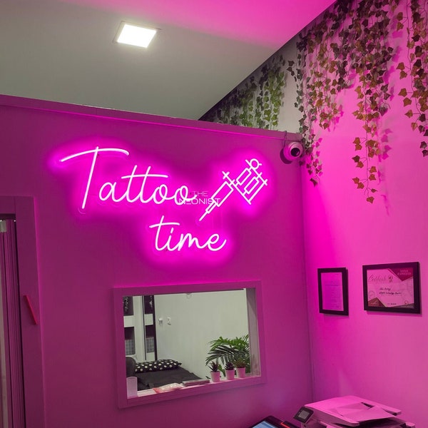 Tattoo Time LED Neon Sign for your Studio | Wall art Decor