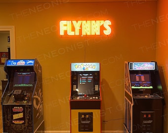 Tron Flynn's Arcade LED Neon Sign, Custom LED Neon Sign, home wall art, neon decor
