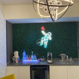 Astronaut reaching out for the heart LED Neon Sign | aesthetic bar sign decor Shop Wall Art Decor Sign