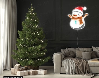 Rusty the Snowman Christmas LED Neon Sign Waterproof Outdoor Neon Lights wall art