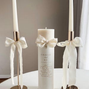 Personalized Unity Candle Set: Modern Wedding Ceremony Soy Candle