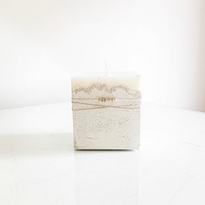 Hand -crafted White Cement / Concrete Organic Soy Candle / Unique / Home Decor / Housewarming Gift / Mother’s Day Gift