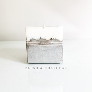 Hand Crafted Natural Grey Cement / Concrete Square Organic Soy Candle / Home Decor / Housewarming Gift / Mother’s Day Gift / Unique