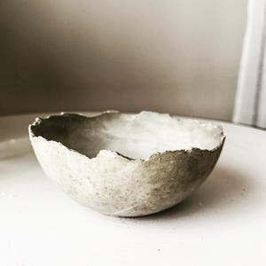 Handcrafted Cement Bowl: Urban Decor Candlemaking Vessel