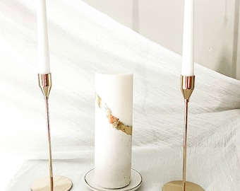 8 Piece Cement Unity Candle Set: Modern Wedding Ceremony Decor