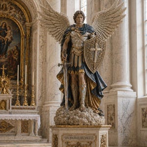 Archangel Michael Statue – Holy Guardian Angel Figure with Sword & Shield – Catholic Decor, Sacred Sculpture, Christian Gift