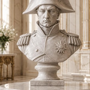 Napoleon Bonaparte Bust 2 - Classical French emperor bust in marble, bronze, color and gold-detail finishes
