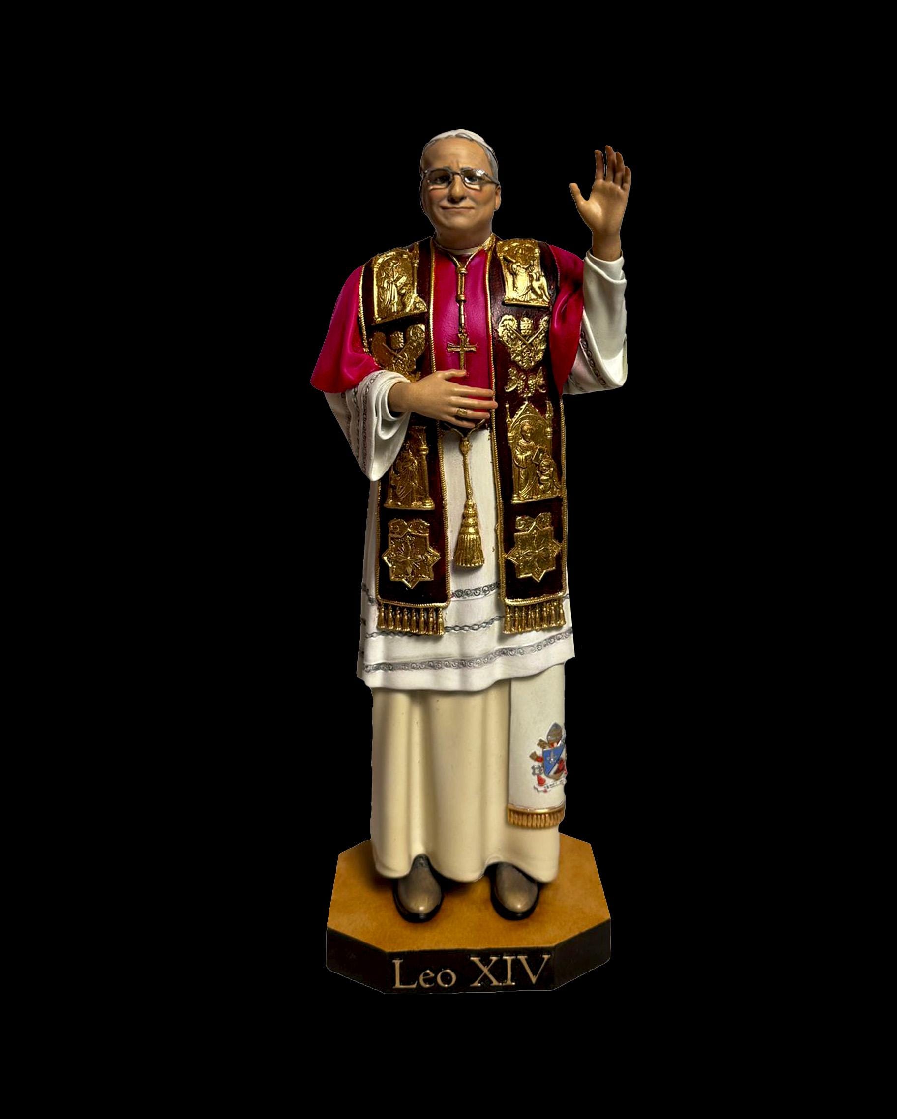 【中古】 New Church Popes Pope Leo XIV Statue – First Hand-painted Figurine of the New