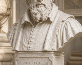 Galileo Galilei Bust, Scientist Sculpture, Marble Bronze Color Finish, 15-70 cm