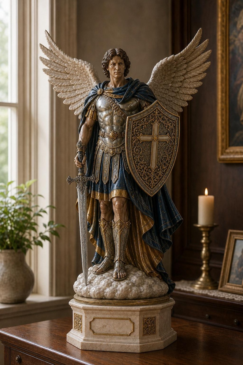 Archangel Michael Statue – Holy Guardian Angel Figure With Sword ...