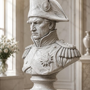 Napoleon Bonaparte Bust 5 - Classical French emperor bust in marble, bronze, color and gold-detail finishes