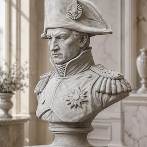 Napoleon Bonaparte Bust 6 - Classical French emperor bust in marble, bronze, color and gold-detail finishes