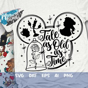 Tale as Old as Time Svg, Mouse Ears Svg, Beauty Svg, Movie Quote Svg, Beast Svg, Cut File Svg, Dxf, Eps, Png