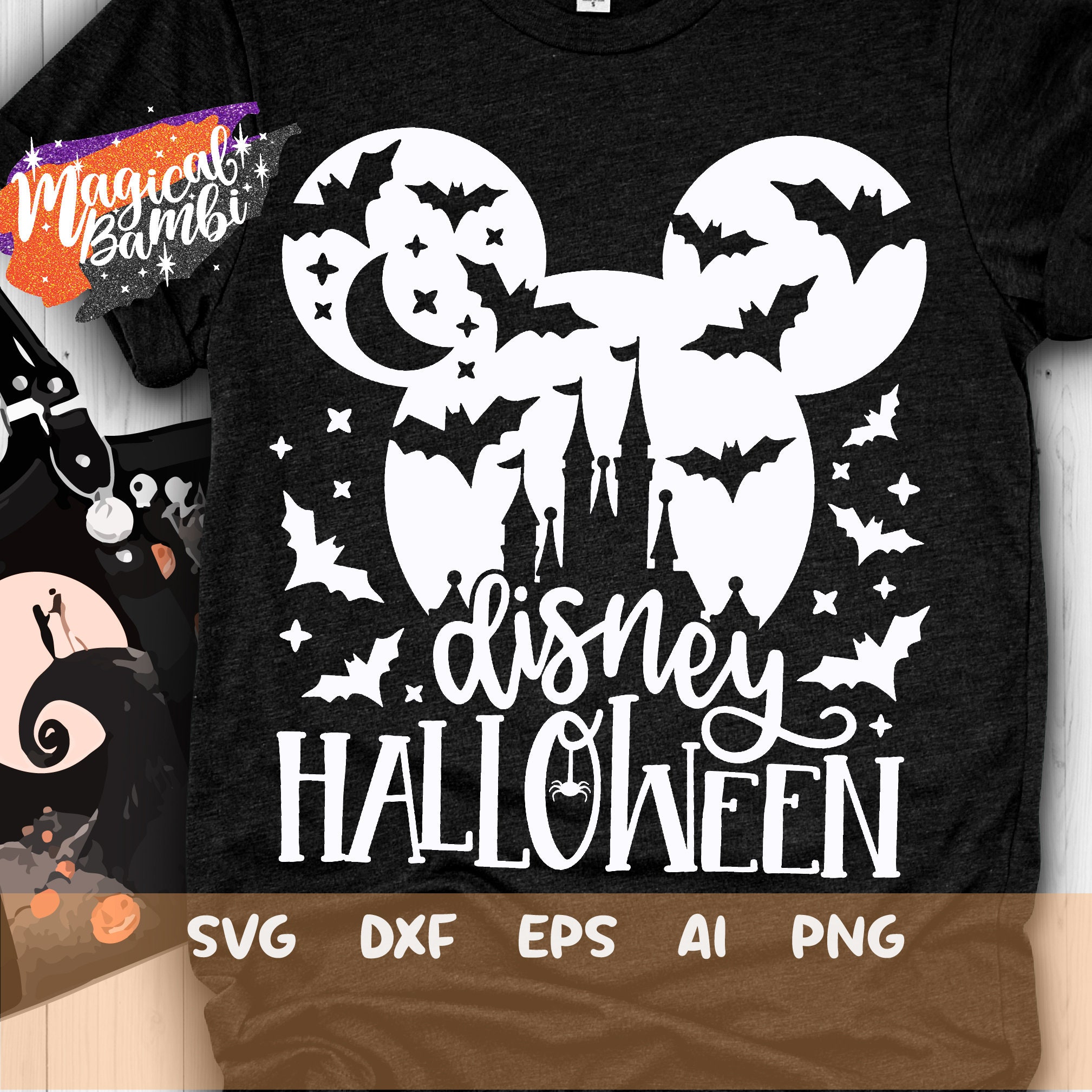 Disney Halloween Svg Halloween Castle Svg Mickey Head Bats | Etsy