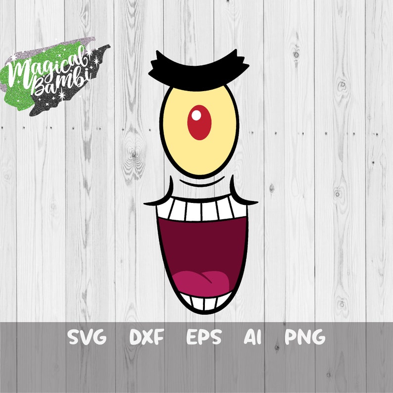 Plankton Face Svg Plankton Cut File Spongebob Square Pants | Etsy