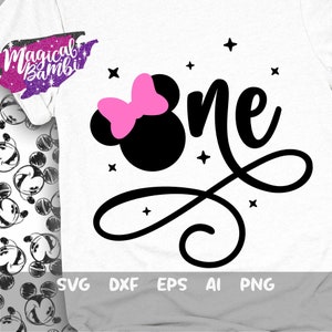 One Svg, 1st Birthday Svg, Birthday Princess Svg, Mouse Birthday Svg, Mouse Ears Svg, Baby Girl Svg, Magical Birthday Svg, Dxf, Png