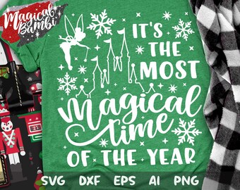 It's The Most Magical Time of the Year Svg, Christmas Svg, Christmas Trip Svg, Lights Castle, Magic Castle, Mouse Ears Svg, Dxf, Png