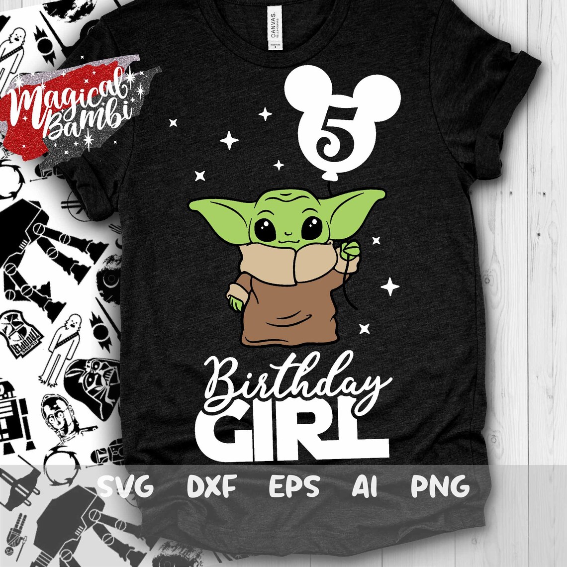 Yoda Fifth Birthday Svg 5th Birthday Yoda Svg Birthday Girl | Etsy