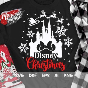 Castle Reindeer SVG, Christmas Castle Svg, Christmas Svg, Christmas Trip, Christmas Vacation, Christmas Mouse Svg, Mouse Ears Svg, Dxf, Png