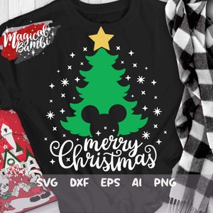 Merry Christmas Svg, Tree Mouse Svg, Christmas Tree SVG, Christmas Svg, Christmas Trip Svg, Christmas Mouse Svg, Mouse Ears Svg, Dxf, Png