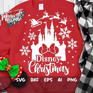 Castle Reindeer SVG, Christmas Castle Svg, Christmas Svg, Christmas Trip, Christmas Vacation, Christmas Mouse Svg, Mouse Ears Svg, Dxf, Png