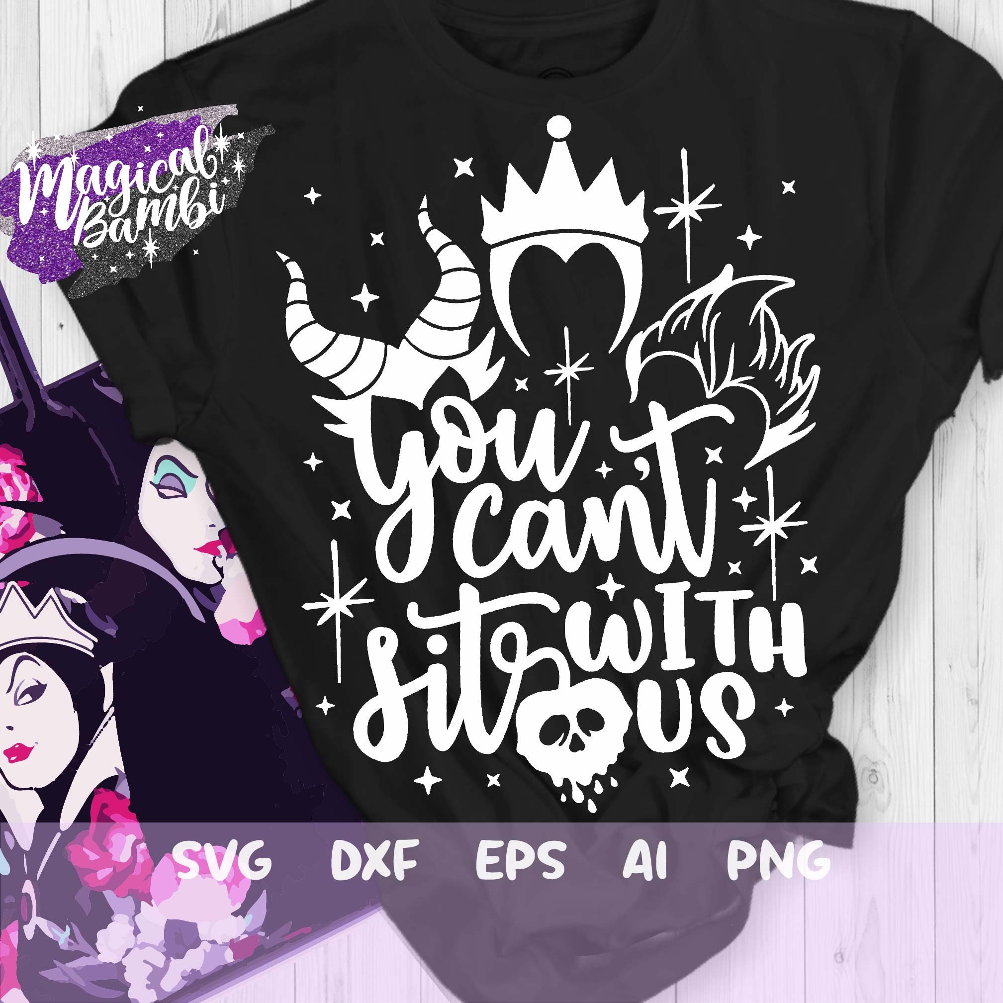 You Can't Sit With Us Svg Disney Villains Svg Villains - Etsy UK