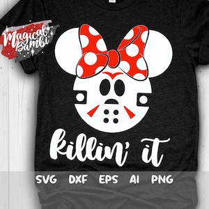 Killin&#39; It Svg, Jason Mouse Svg, Friday 13th Svg, Mouse Head Svg, Halloween Svg, Mouse Ears Svg, Cut files, Svg, Dxf, Png, Eps