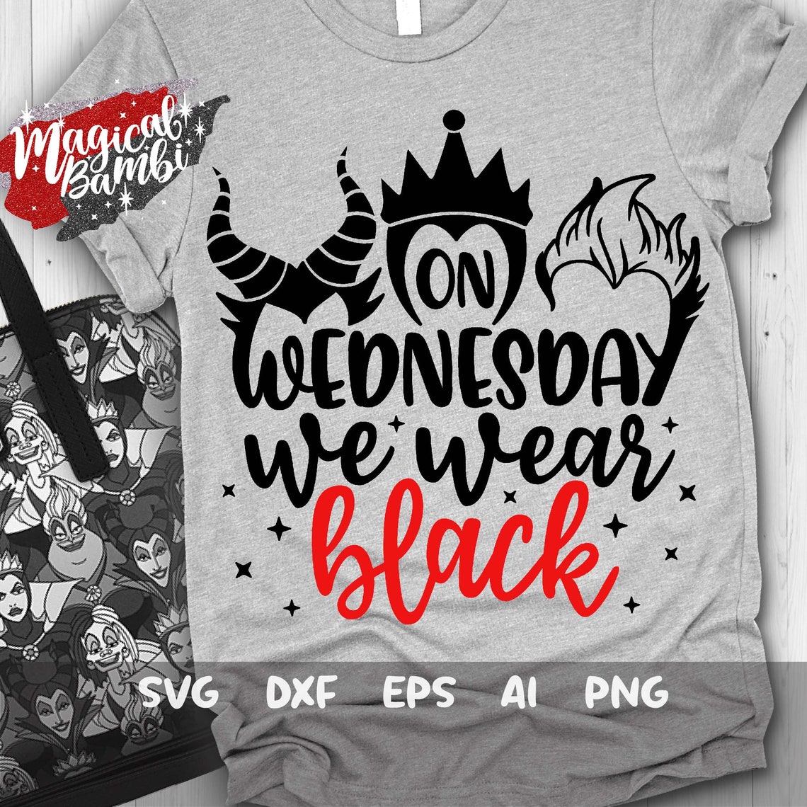 On Wednesday We Wear Black Svg Disney Villains Svg Villains | Etsy