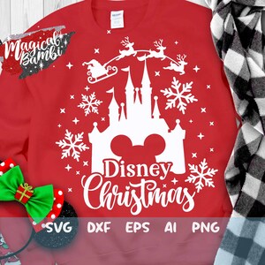 Castle Reindeer SVG, Christmas Castle Svg, Christmas Svg, Christmas Trip, Christmas Vacation, Christmas Mouse Svg, Mouse Ears Svg, Dxf, Png