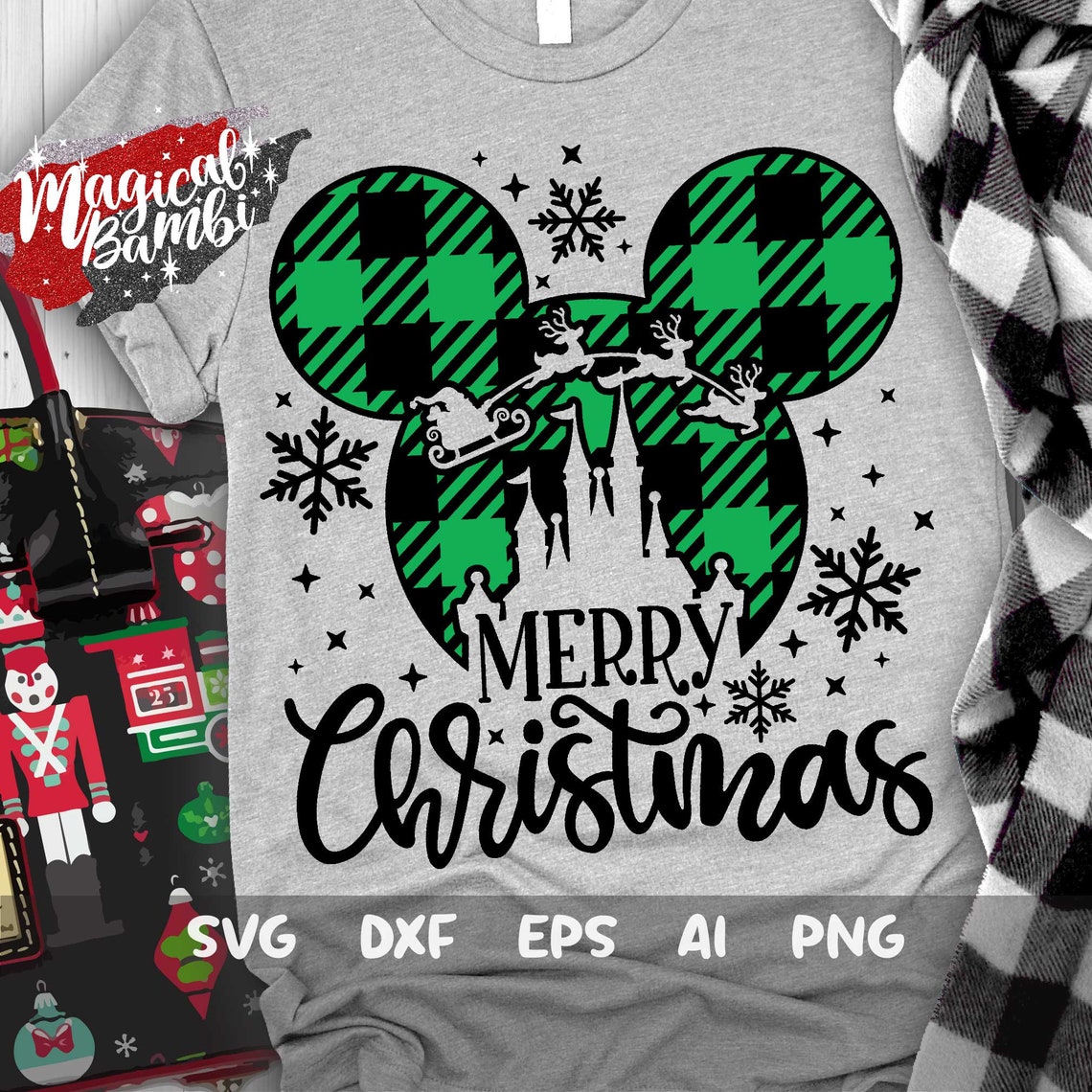 Download Disney Christmas Svg Minnie Plaid Head Svg Minnie Castle ...