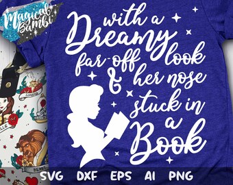 With a Dreamy Off-Look Svg, Tale as Old as Time SVG, Beauty Svg, Magical Castle Svg, Beast Svg, Book Reader Svg, Mouse Ears Svg, Dxf, Png