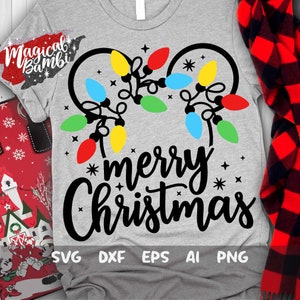 Merry Christmas Svg, Christmas Lights Mouse Svg, Christmas Svg, Christmas Trip Svg, Lights Castle, Magic Castle, Mouse Ears Svg, Dxf, Png