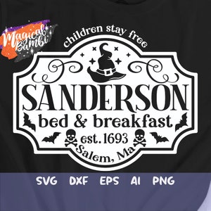 Halloween Sign SVG, Halloween Svg, Halloween Witch Svg, Witch Sign Svg, Bed and Breakfast Svg, Cut bestanden Svg, Dxf, Png, Eps