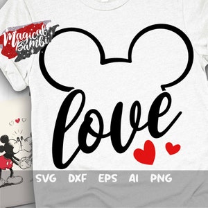 Love SVG, Love Mouse svg, Valentines Day svg, Love you svg, Valentine Gift Svg, Love Castle Svg, Mouse Ears Svg, Dxf, Png