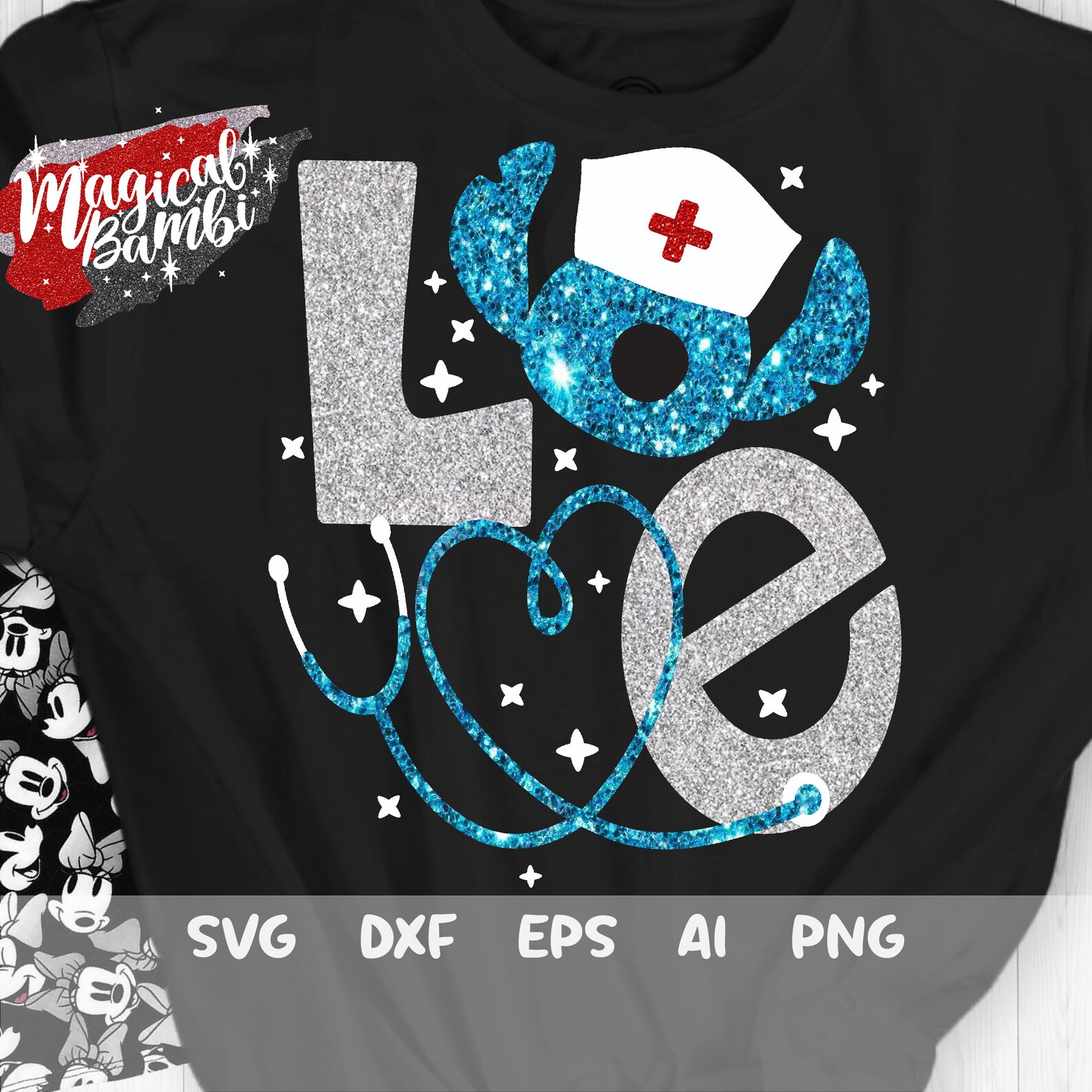 LOVE Stitch Nurse Svg Love Letters Disney Disney Nurse Svg Etsy