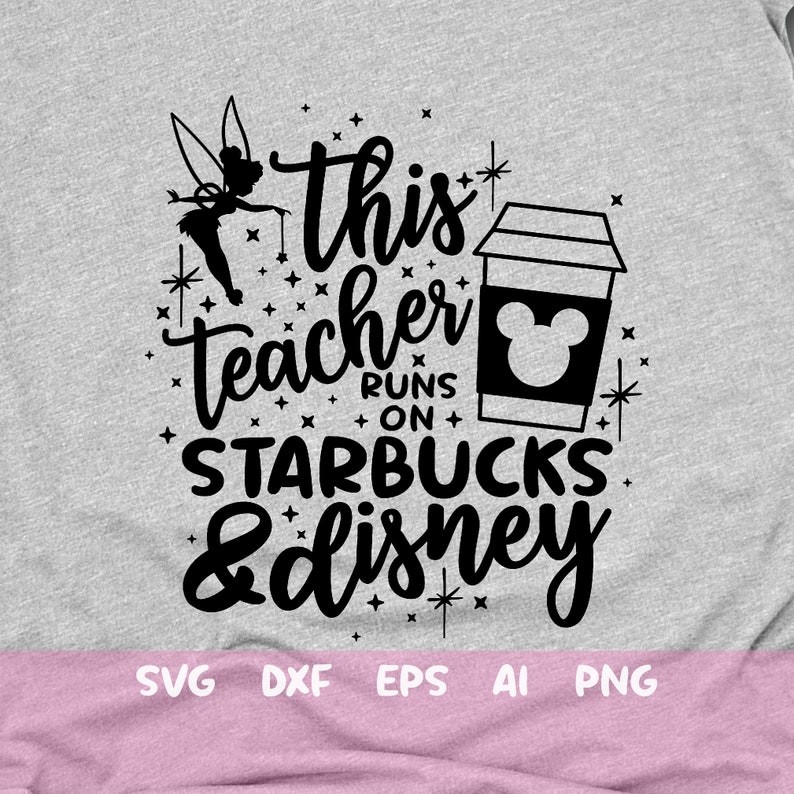 This Teacher runs on Coffee and Disney Svg Mickey Coffee Svg | Etsy