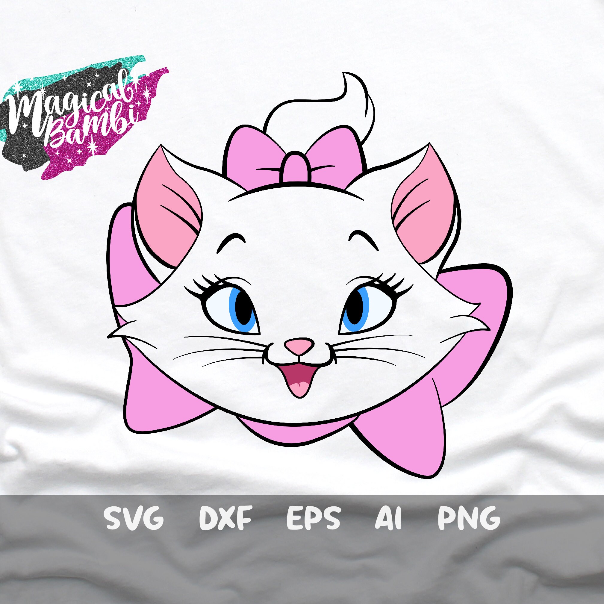 Aristocats Marie Face Svg Aristocat Svg Marie Face Svg Dxf Etsy