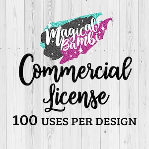 Licence d'utilisation commerciale Magical Bambi - Pour les petites entreprises qui fabriquent et vendent des articles physiques - À lire avant d'acheter
