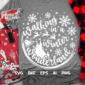 Walking in a Winter Wonderland SVG, Christmas Castle Svg, Christmas Svg, Family Trip, Christmas Vacation, Mouse Ears Svg, Dxf, Png