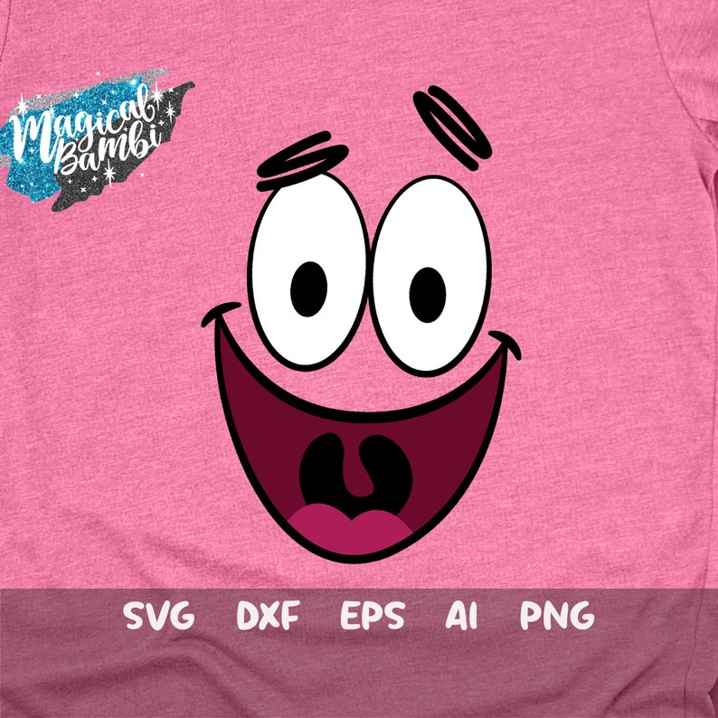 Patrick Star Face Svg Patrick Cut File SpongeBob Square Etsy
