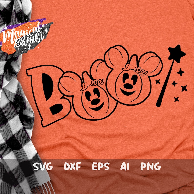 Boo svg mickey pumpkin svg disney halloween svg cut files