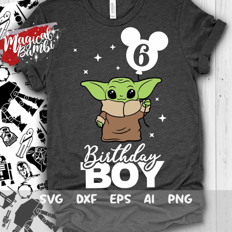 Yoda Sixth Birthday Svg 6th Birthday Yoda Svg Birthday Boy | Etsy