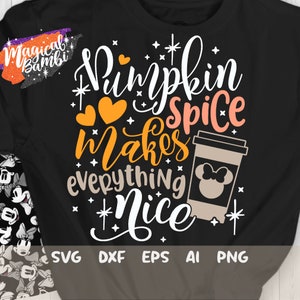Pumpkin Spice Everything Nice Svg, Mouse Pumpkin Svg, Mouse Ears Svg, Thankful Grateful Svg, Fall Svg, Thanksgiving Svg, Dxf, Png,
