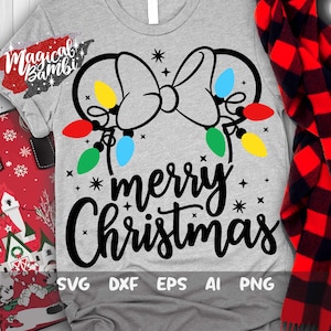 Merry Christmas Svg, Christmas Lights Mouse Svg, Christmas Svg, Christmas Trip Svg, Lights Castle, Magic Castle, Mouse Ears Svg, Dxf, Png