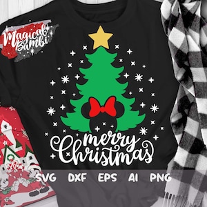 Merry Christmas Svg, Tree Mouse Svg, Christmas Tree SVG, Christmas Svg, Christmas Trip Svg, Christmas Mouse Svg, Mouse Ears Svg, Dxf, Png