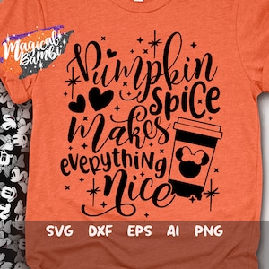 Pumpkin Spice Everything Nice Svg, Mouse Pumpkin Svg, Mouse Ears Svg, Thankful Grateful Svg, Fall Svg, Thanksgiving Svg, Dxf, Png,