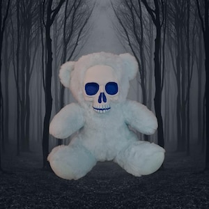 Plush Creepy Blue Teddy Bear - Cryptic Critter
